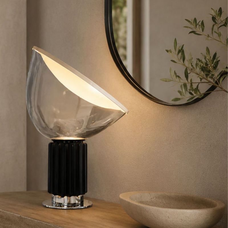 Tempo Black and Clear Glass Table Lamp