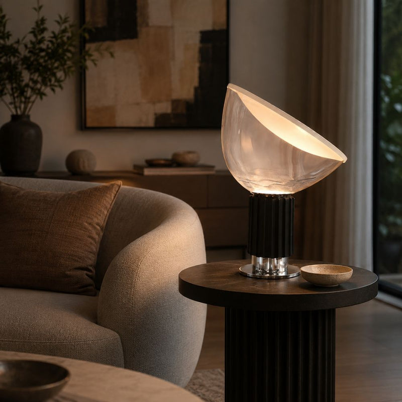 Tempo Black and Clear Glass Table Lamp