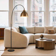 Tevali Brass Look and Black Acro Dome Floor Lamp - Floor Lamp - Lighting.co.za