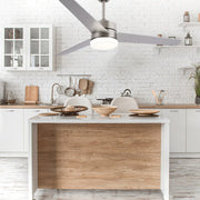 Garbin 3 Blade Satin Chrome LED Ceiling Fan - Lighting.co.za