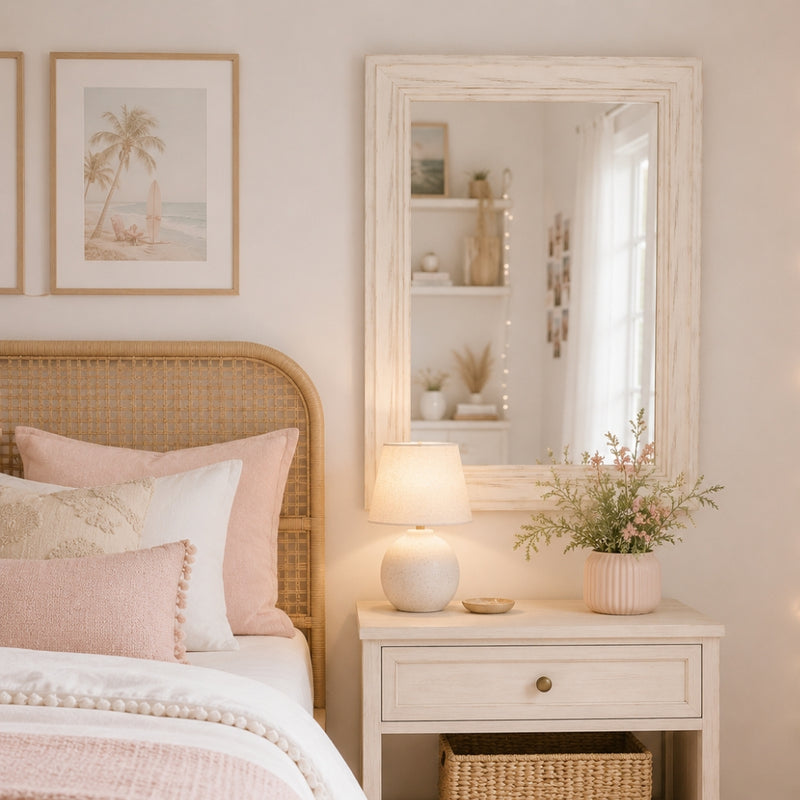 Tide Sandstone White Wash Wall Mirror