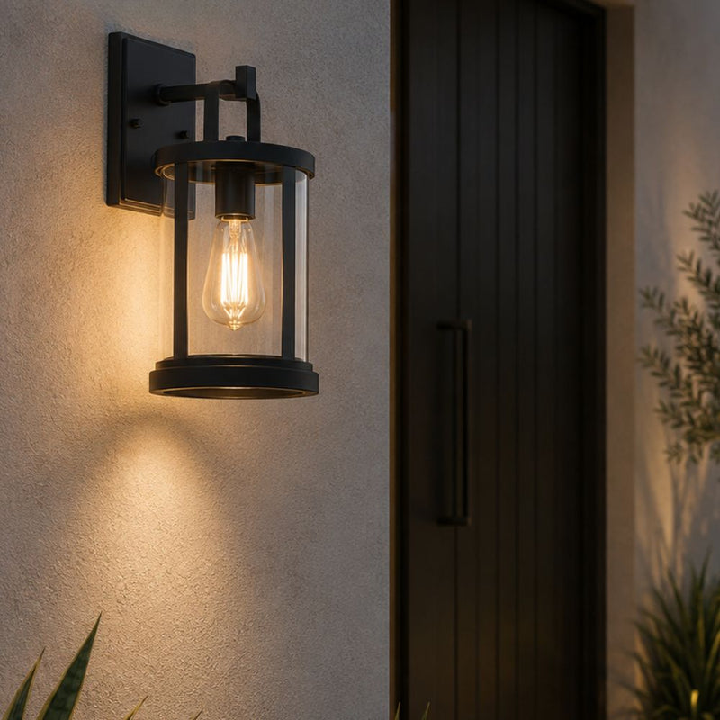 Titan Black Outdoor Lantern Wall Light - Outdoor Wall Light - Lighting.co.za