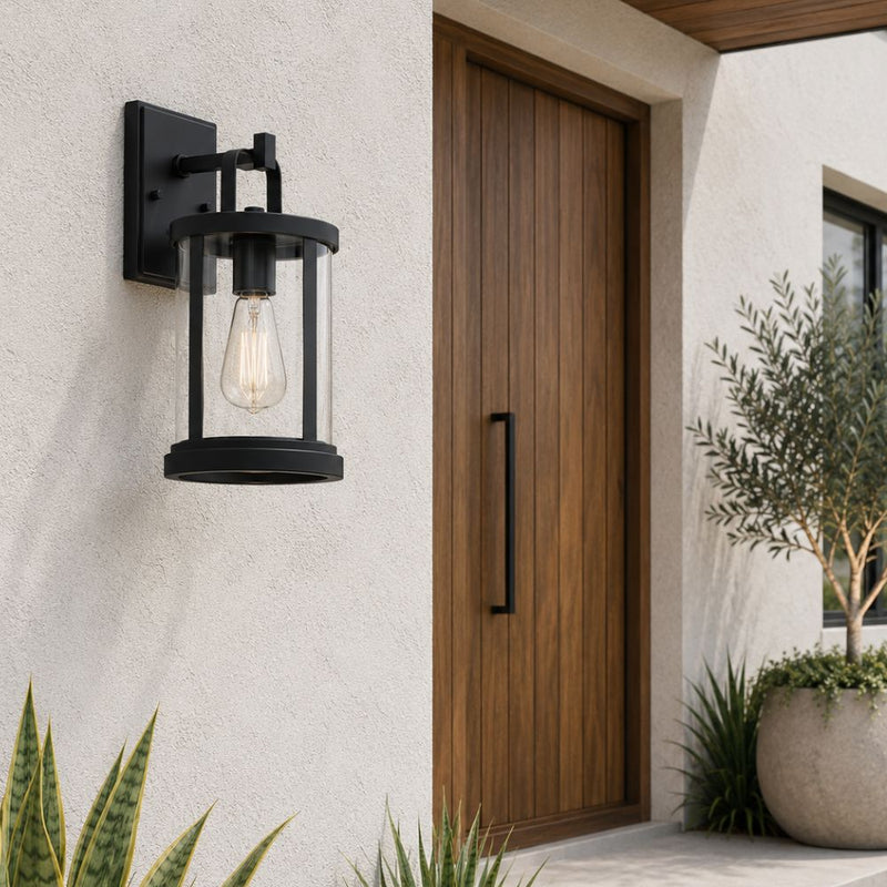 Titan Black Outdoor Lantern Wall Light - Outdoor Wall Light - Lighting.co.za