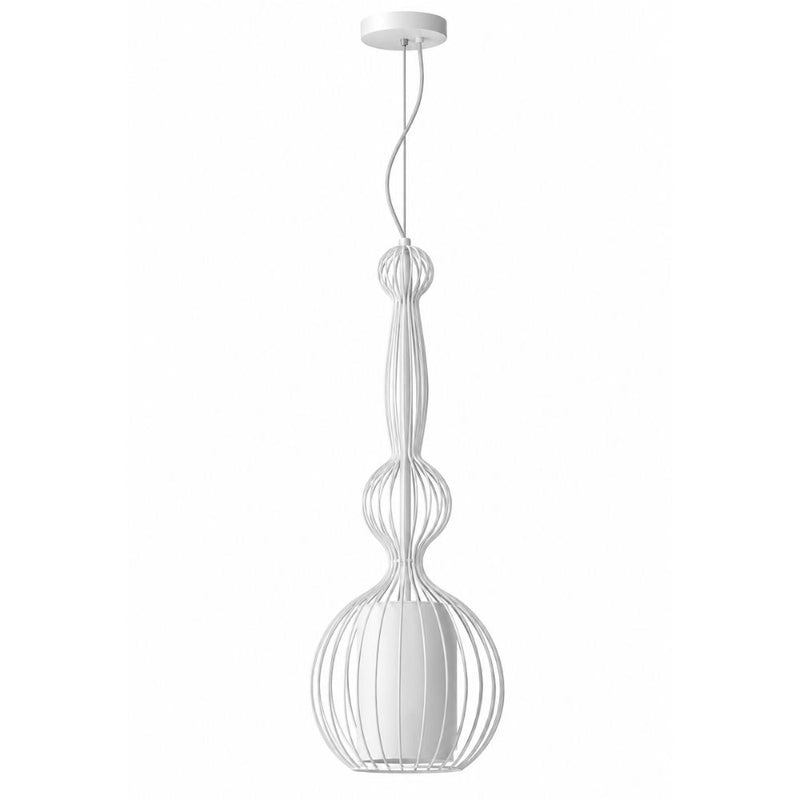 Tokai Style 3 Long White Wire Shade Pendant Light