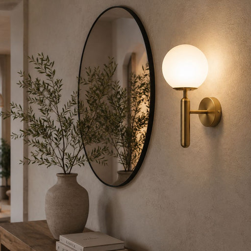 Turin Slim Frosted Glass and Gold Wall Light - Indoor Wall Light - Lighting.co.za
