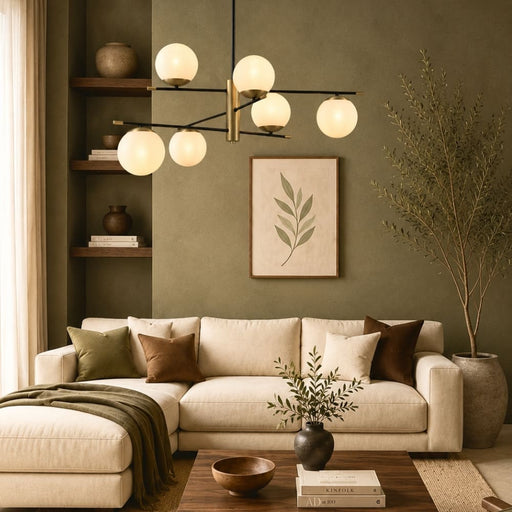 Urban 6 Light Black and Brass Look Chandelier - Chandelier - Lighting.co.za