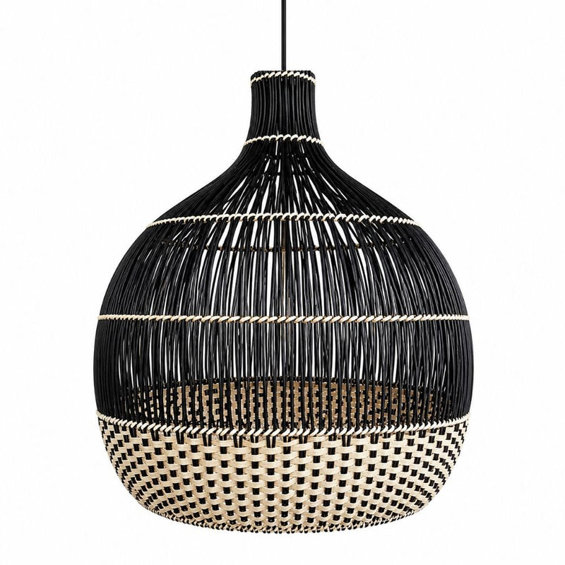 Vanatu Large Black and Natural Rattan Pendant Light - Pendant Light - Lighting.co.za