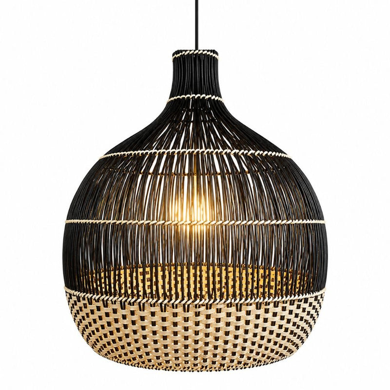 Vanatu Large Black and Natural Rattan Pendant Light - Pendant Light - Lighting.co.za