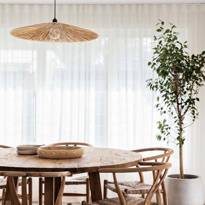 Vietnamese Parasol Raffia Wrap Natural Pendant Light - Lighting.co.za