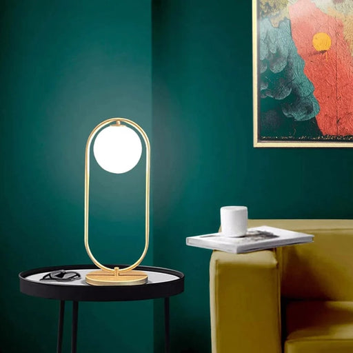 Vogue Gold | Black and Frosted Glass Sphere Table Lamp - Lighting.co.za