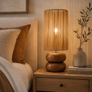 Volare Wood and Jute Rope Table Lamp - Table Lamp - Lighting.co.za
