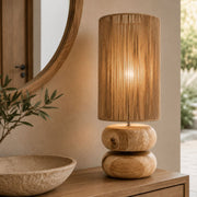 Volare Wood and Jute Rope Table Lamp - Table Lamp - Lighting.co.za