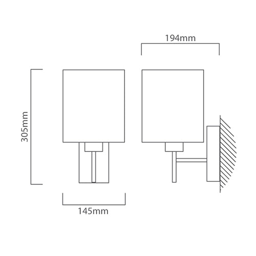 Pasteri Satin Chrome Wall Light With Shade - Lighting.co.za