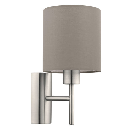 Pasteri Satin Chrome Wall Light With Shade - Fixed Lights - Lighting.co.za