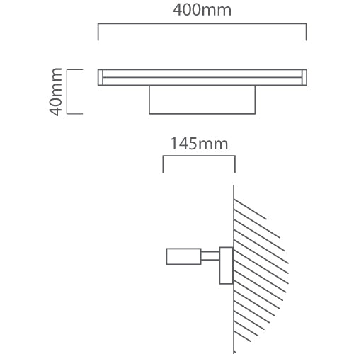 Pandella1 LED Black Bathroom Mirror Wall Light - Lighting.co.za