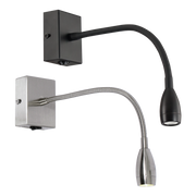 Leo 1 Watt LED Chrome Or Black Adjustable Bedside Reading Wall Light - Lighting.co.za
