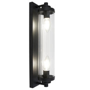 Seattle Gold or Black and Clear Fluted Glass Wall Light - Lighting.co.za