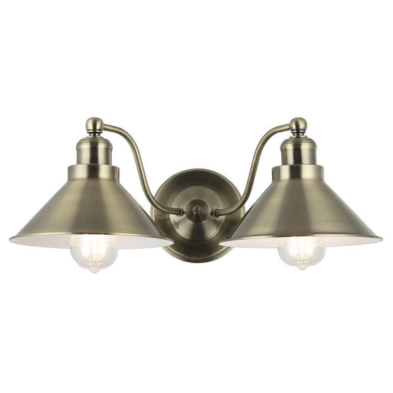 Winslow Antique Brass Double Wall Light - Lighting.co.za