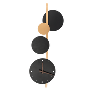 Clara Black and Gold LED Wall Light with Clock - Lighting.co.za