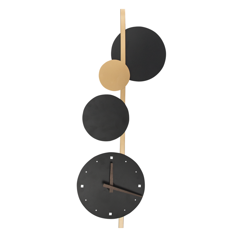 Clara Black and Gold LED Wall Light with Clock - Lighting.co.za