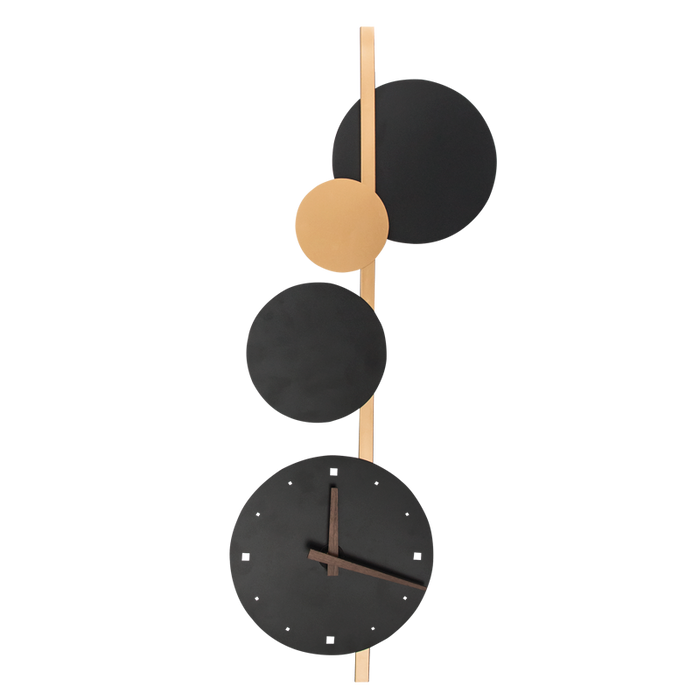 Clara Black and Gold LED Wall Light with Clock - Lighting.co.za