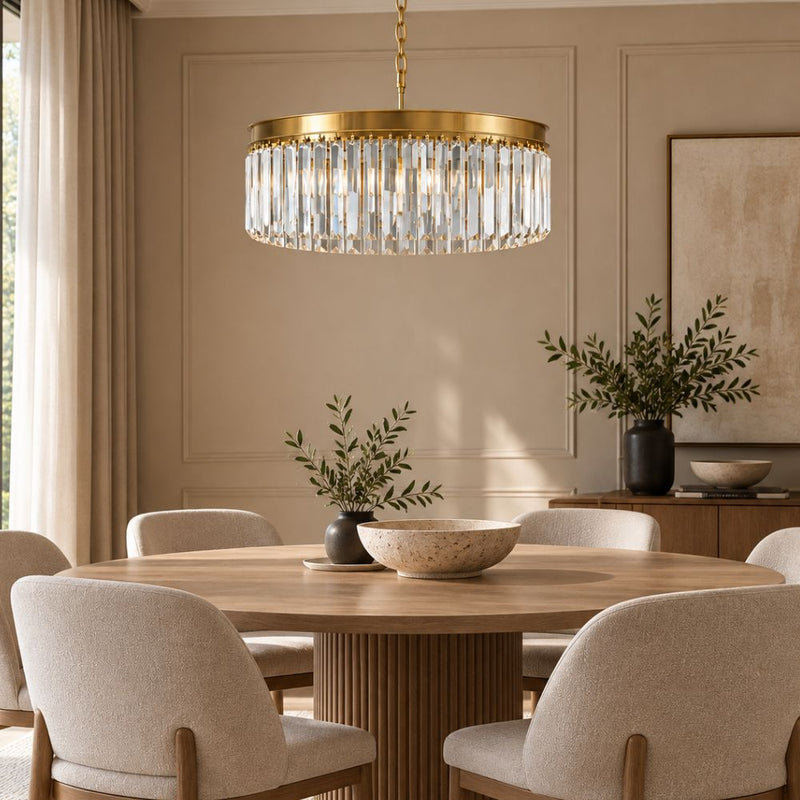 Westhouse Gold Round Clear Crystal Chandelier - Chandelier - Lighting.co.za