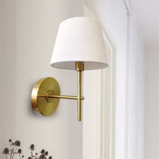 Maderia Gold and White Shade Wall Light - Lighting.co.za