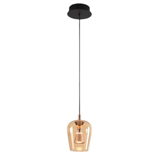 Wizard Amber Glass and Golden LED Pendant Light - Pendant Light - Lighting.co.za