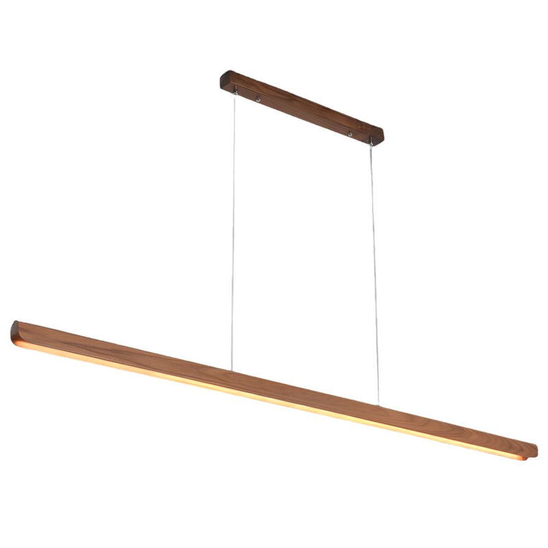 Wude Natural Ash or Walnut Dimmable LED Linear Pendant Light
