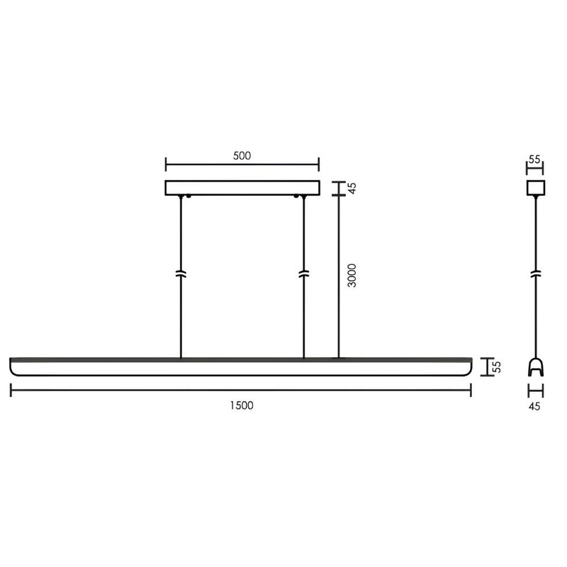 Wude Natural Ash or Walnut Dimmable LED Linear Pendant Light