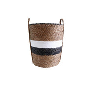 Tonga Natural and Black White Stripe Woven Storage Baskets Set of 3 - Lighting.co.za
