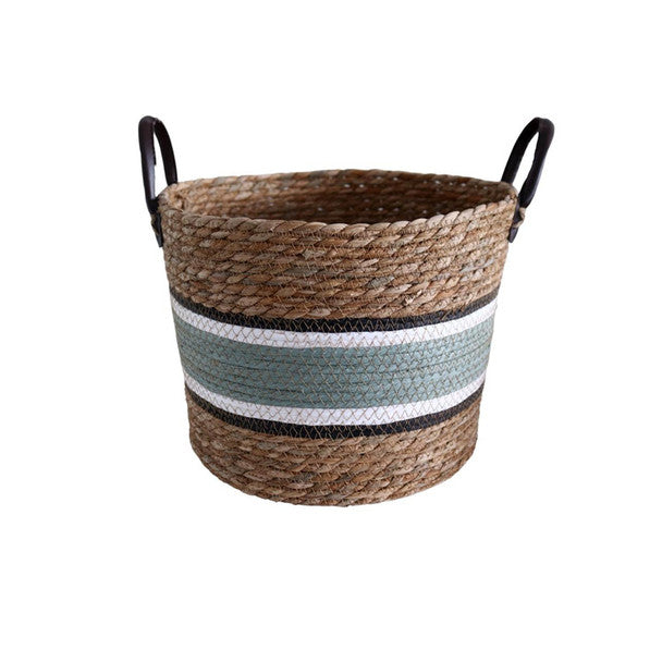 Namada Natural and Ocean Green Woven Storage Baskets Set of 3 - Lighting.co.za