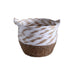 Bolga Natural and Brown White Mix Woven Storage Baskets Set of 3 - Lighting.co.za