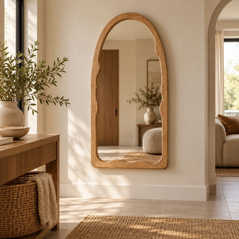 Yoko Irregular Arch Wood Mirror 2 Sizes - Mirror - Lighting.co.za