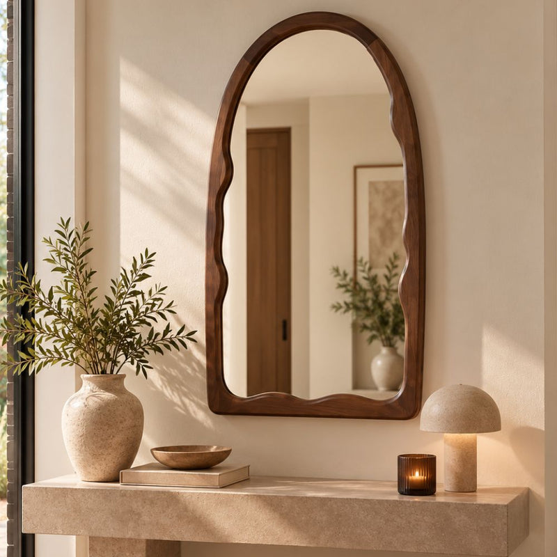 Yoko Irregular Arch Wood Mirror 2 Sizes - Mirror - Lighting.co.za