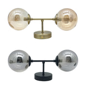 Zest Art Deco 2 Light Black or Gold Glass Wall Light - Lighting.co.za