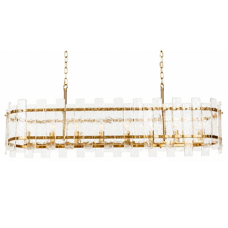Zuri Brass and Textured Glass Chandelier - Chandelier - Lighting.co.za
