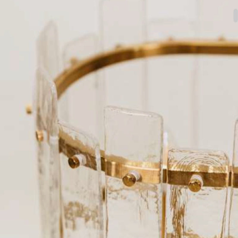 Zuri Brass and Textured Glass Chandelier - Chandelier - Lighting.co.za