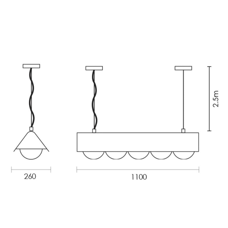 All Over Again Black Or White Linear Pendant Light - Lighting.co.za