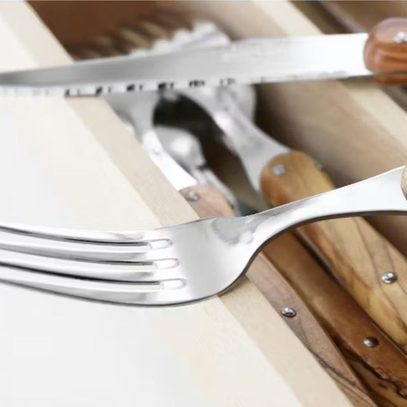 Andre Verdier 12 Piece Cutlery Set - Olive Wood - Lighting.co.za