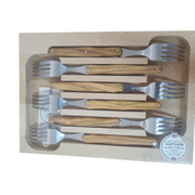 Andre Verdier Dinner Forks, Set of 6 - Olive Wood - Lighting.co.za