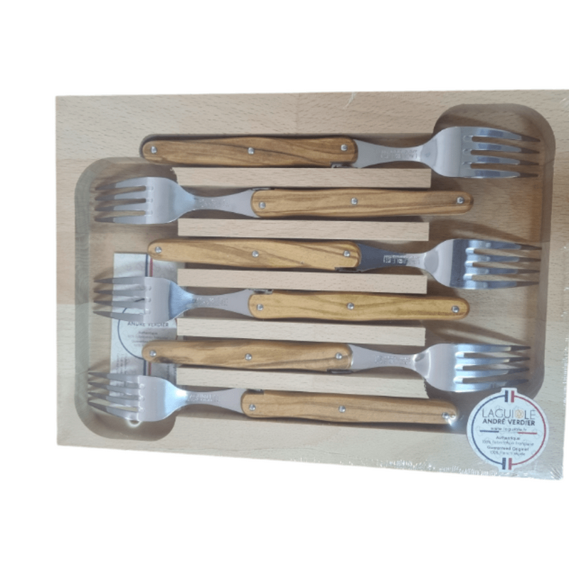 Andre Verdier Dinner Forks, Set of 6 - Olive Wood - Lighting.co.za