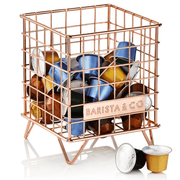 Barista & Co Corral Pod Coffee Capsule Storage - Steel ;Black & Copper - Lighting.co.za