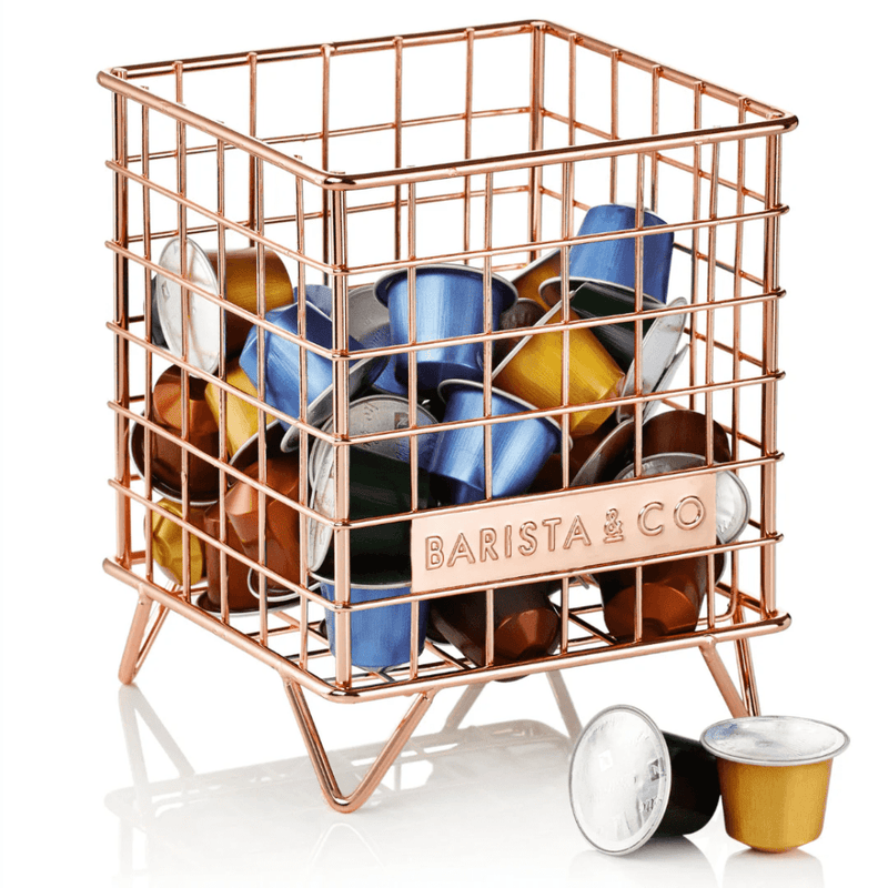 Barista & Co Corral Pod Coffee Capsule Storage - Steel ;Black & Copper - Lighting.co.za