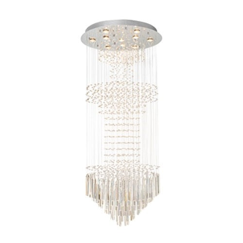 Cascade Drop Chrome and Clear 10 Light Crystal Chandelier - Lighting.co.za