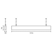 Chiara Black | White Up Down Linear Linkable LED Slim Pendant Light - Lighting.co.za