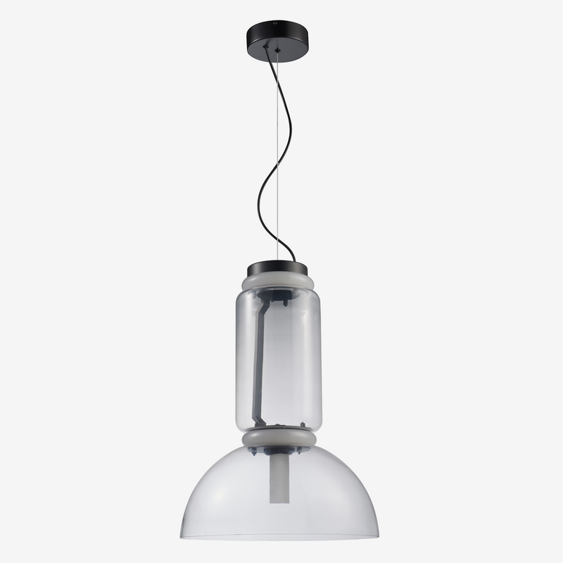 Coupe Clear Glass and Black LED Pendant Light - Lighting.co.za