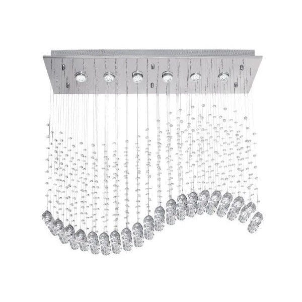 Dahlia Drop Chrome and Clear Crystal 6 Light Chandelier - Lighting.co.za