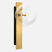 Dew Brass and Clear Glass Ball Wall Light - Lighting.co.za