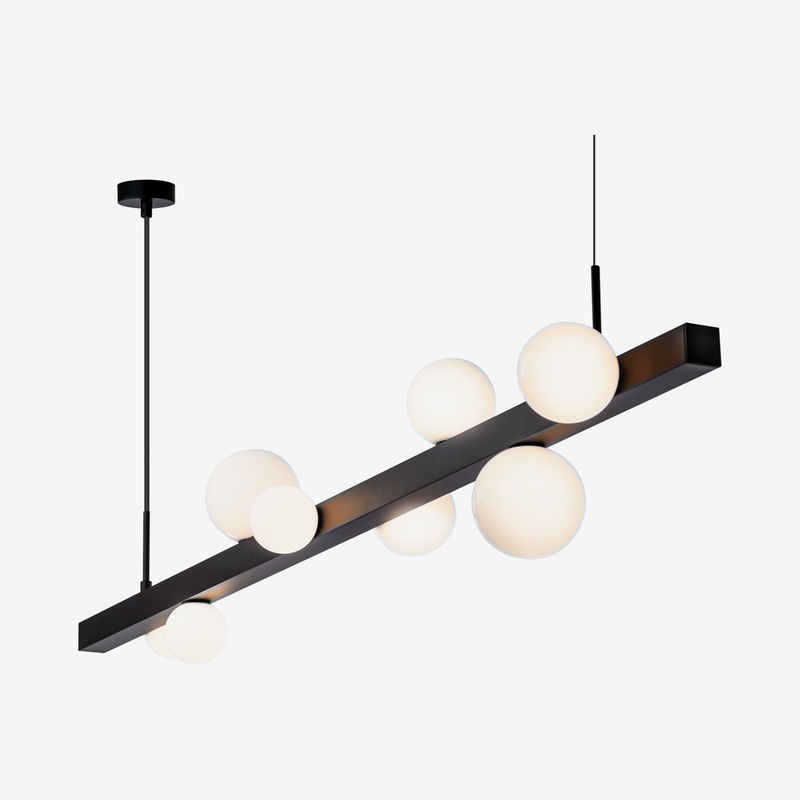 DNA 8 Light Black | Gold and Glass Pendant Light - Lighting.co.za